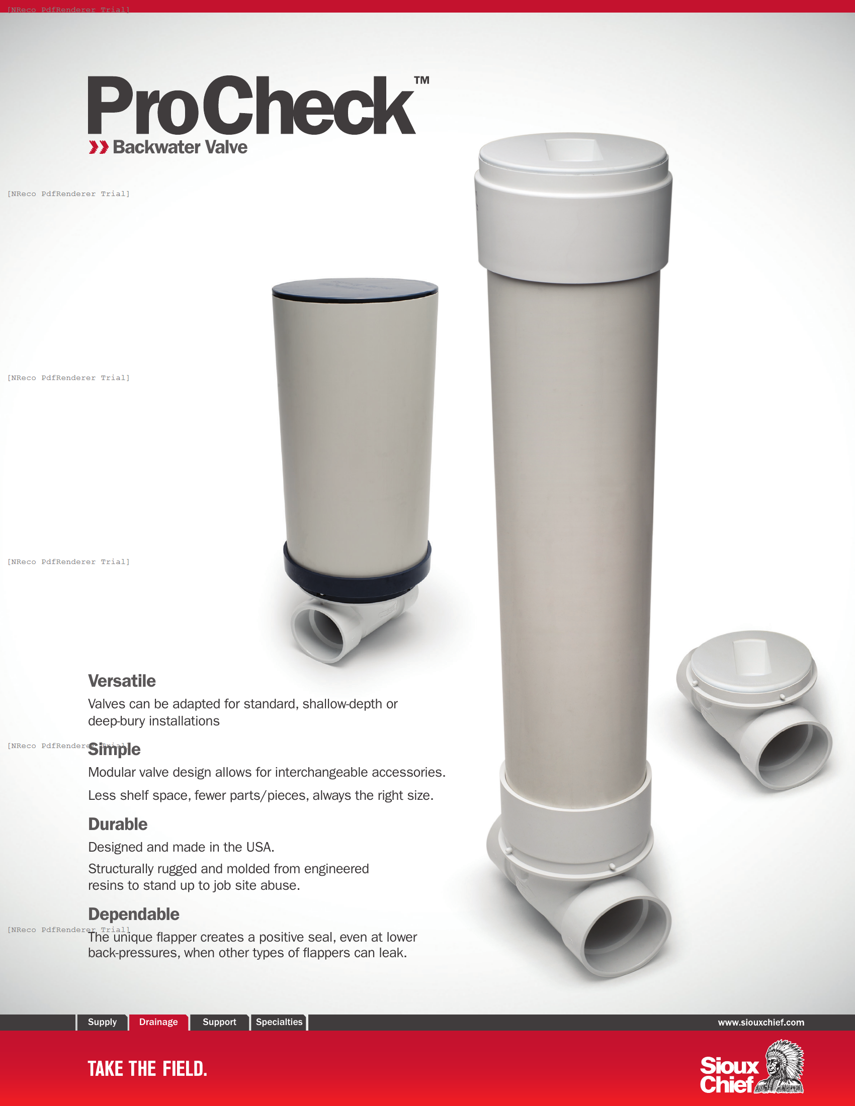 PROCHECK - DWV BACKWATER VALVE - BROCHURE.PDF Brochure Document